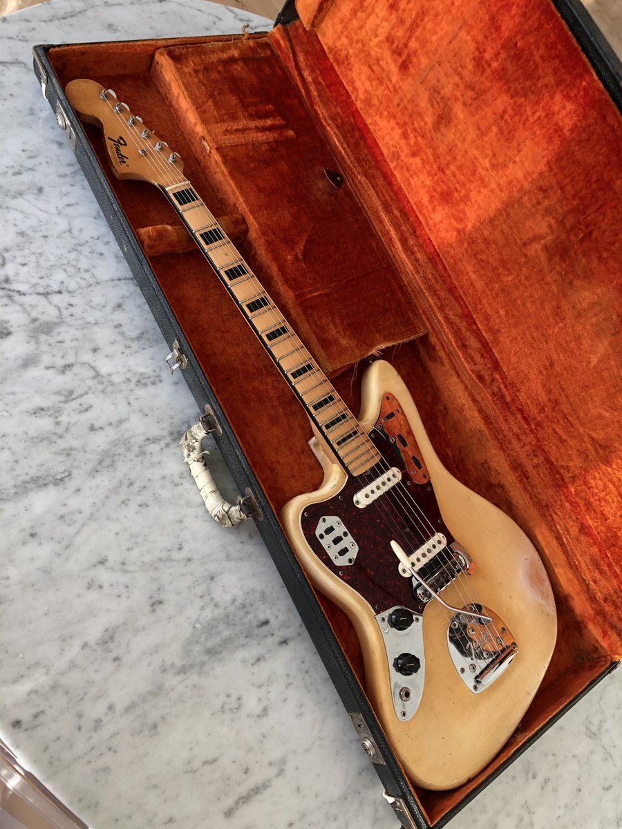 1972 Fender Jaguar Olympic White Left Handed Lefty Vintage w/ Maple Neck and Block Markers + OHSC
