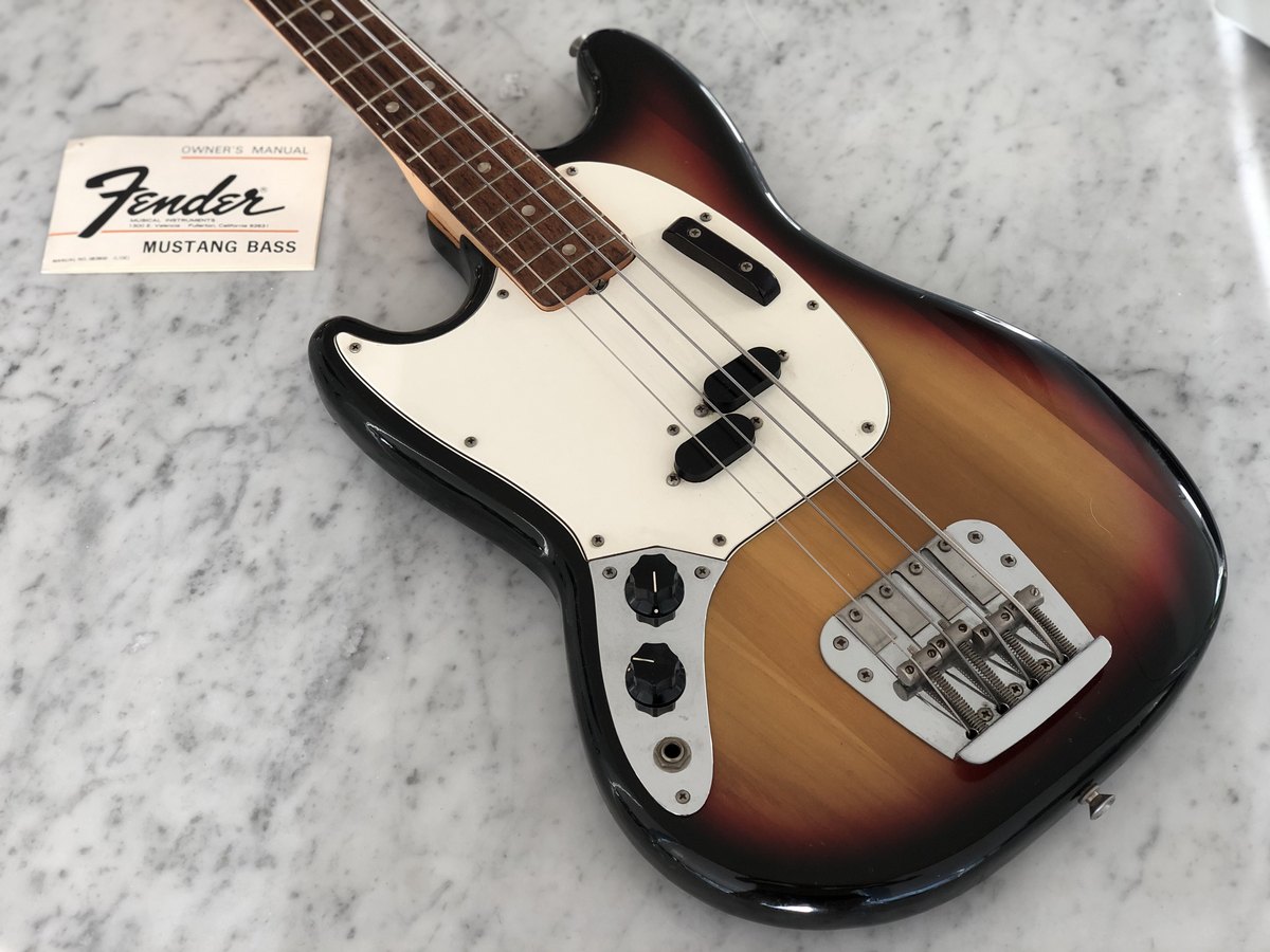 1975 Fender Mustang Bass Sunburst Left Handed Lefty Rare