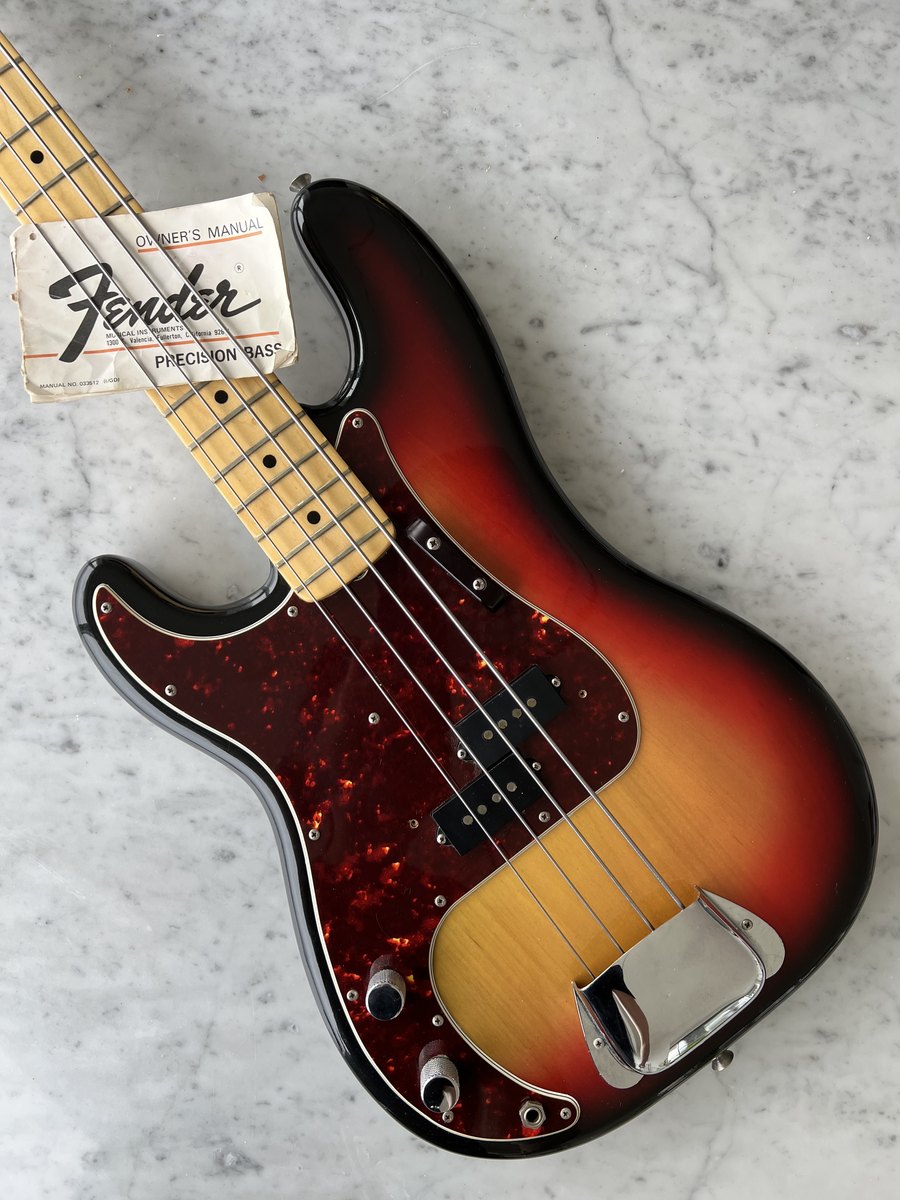 1975 Fender Precision Bass Maple Neck Lefty Left Handed w/ HSC